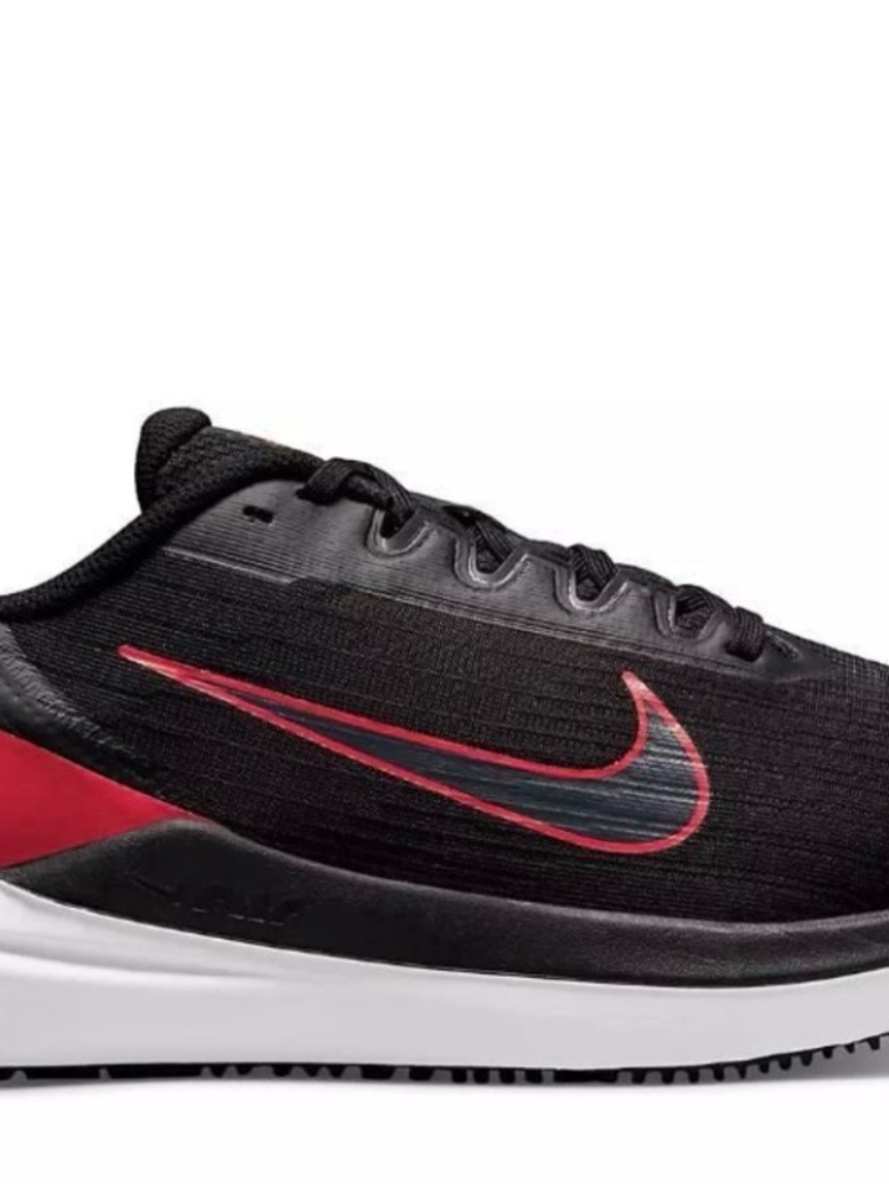 Men's Nike Air Winflo 9 Black and Red Running Shoes